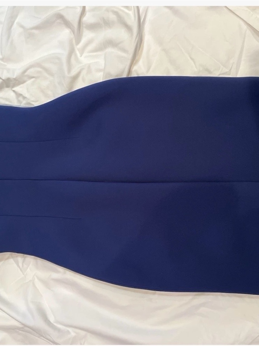 Badgley Mischka Strapless Midi Dress in Navy Blue
